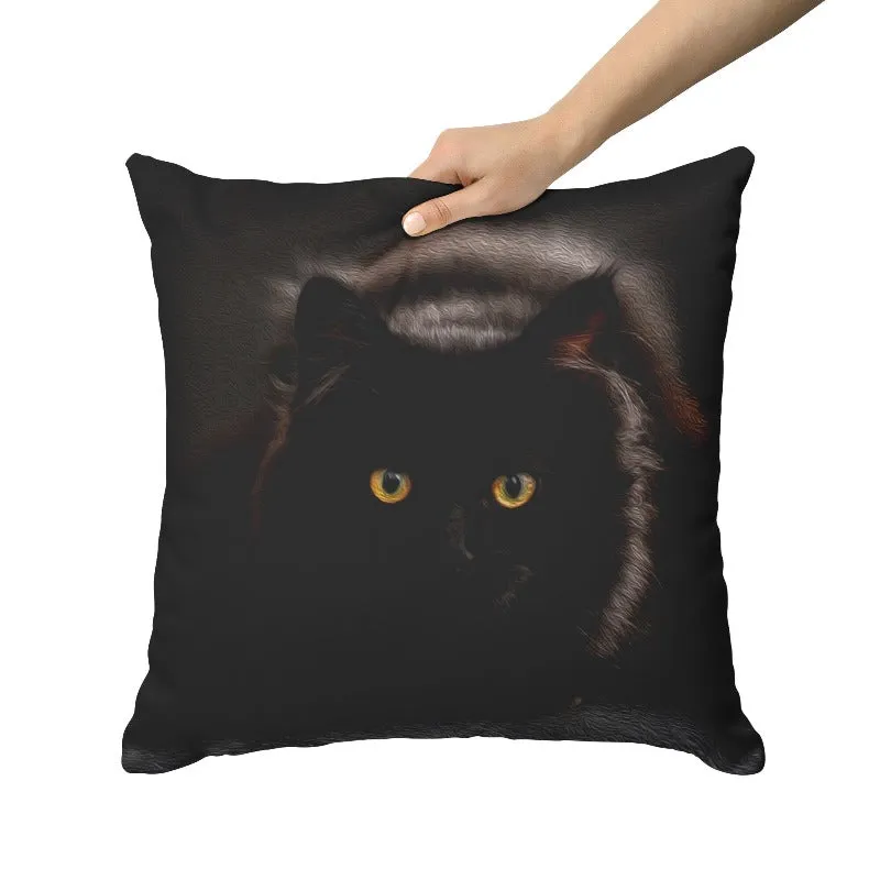 Black Cat Pillowcases - Personalized Cat Photo Pillow Covers