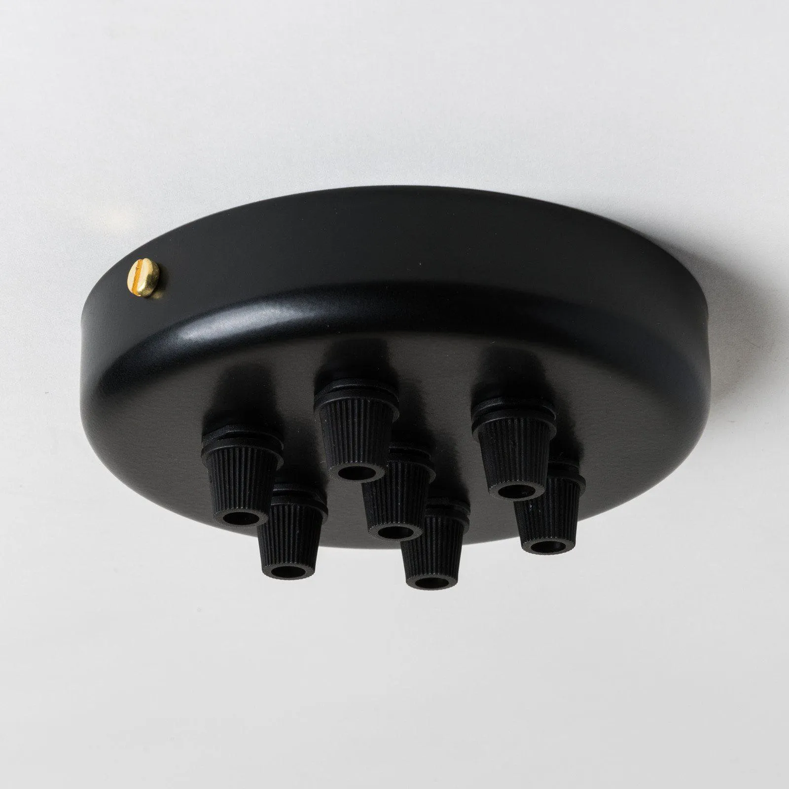 Black Steel 100mm Ceiling Rose - All Outlet Options