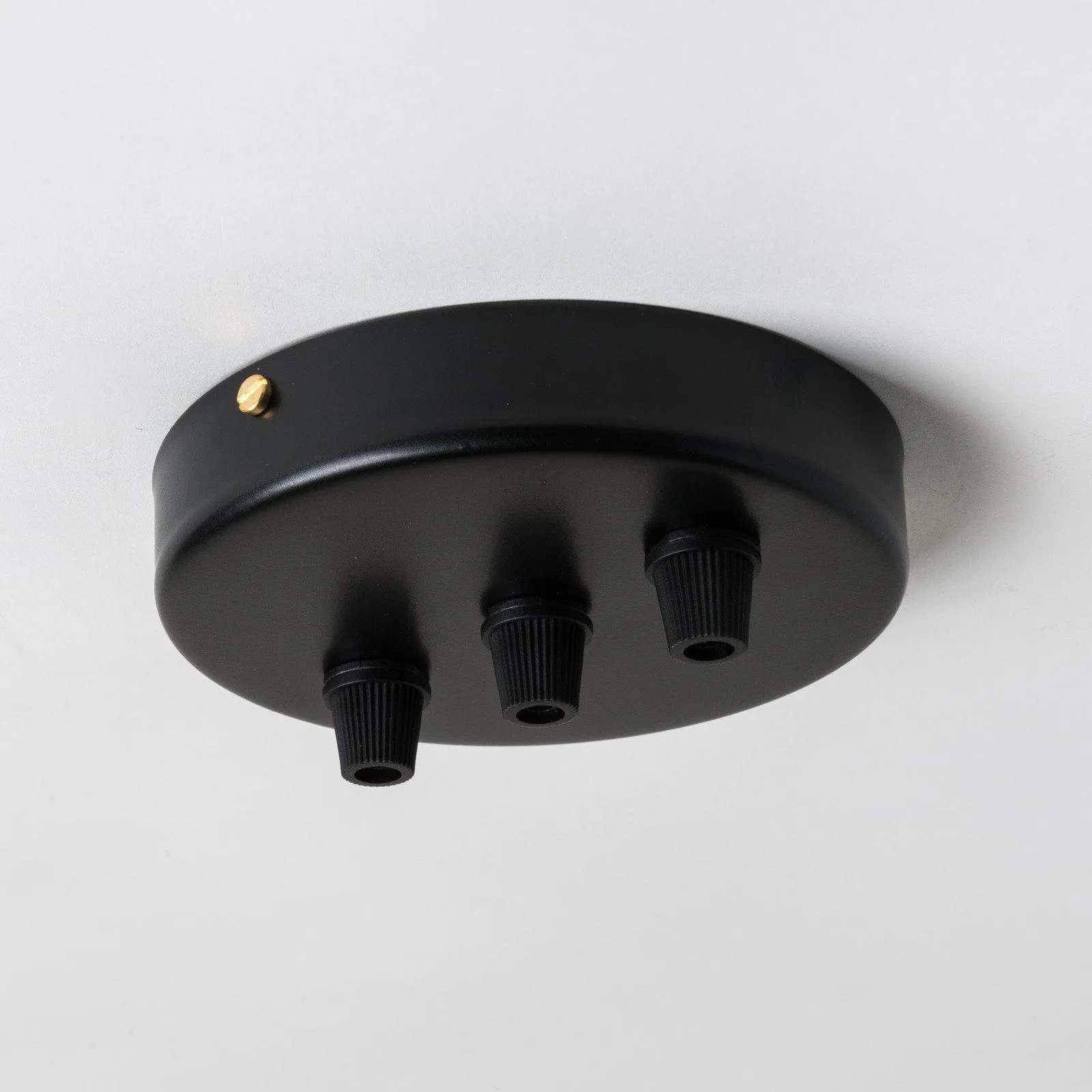 Black Steel 100mm Ceiling Rose - All Outlet Options