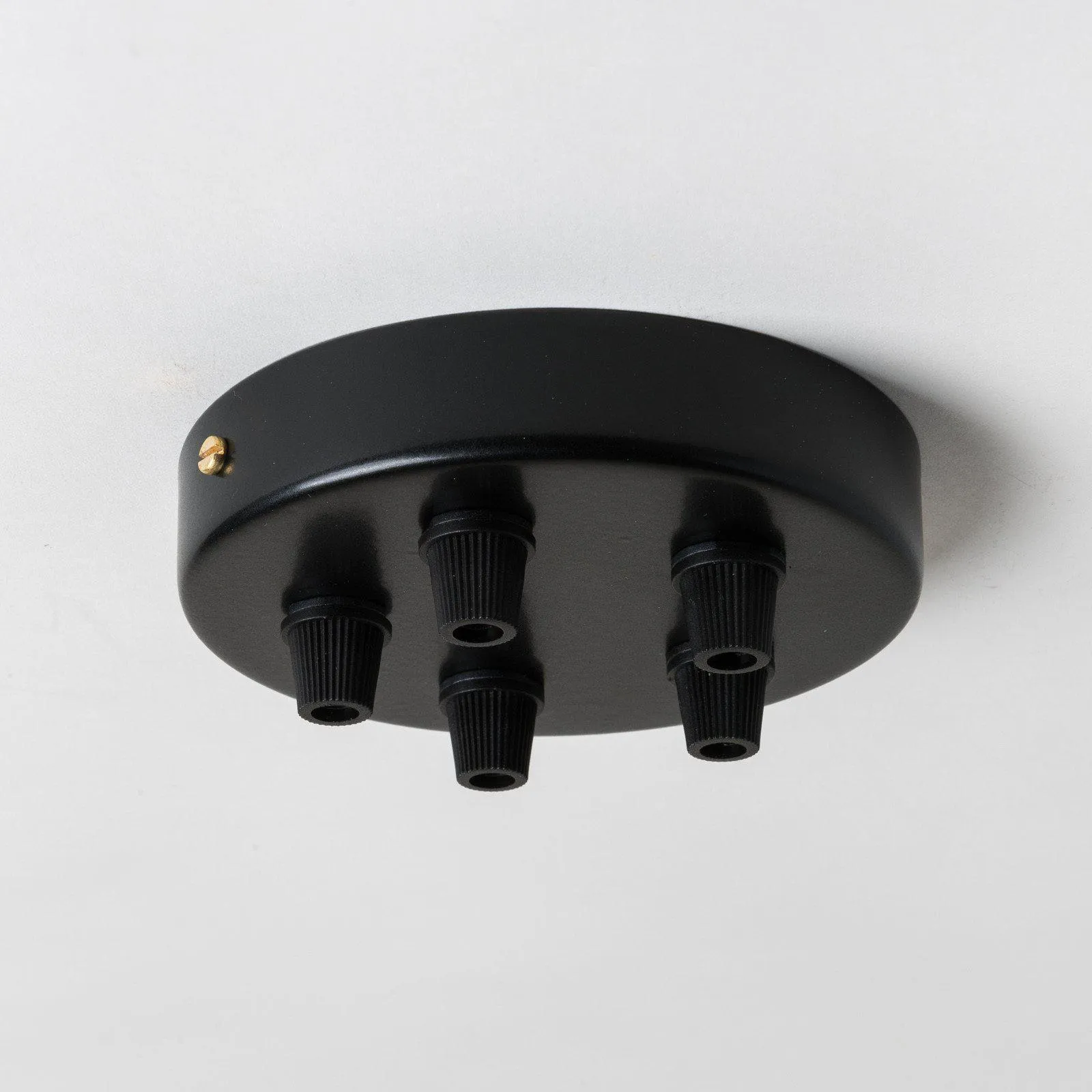 Black Steel 100mm Ceiling Rose - All Outlet Options