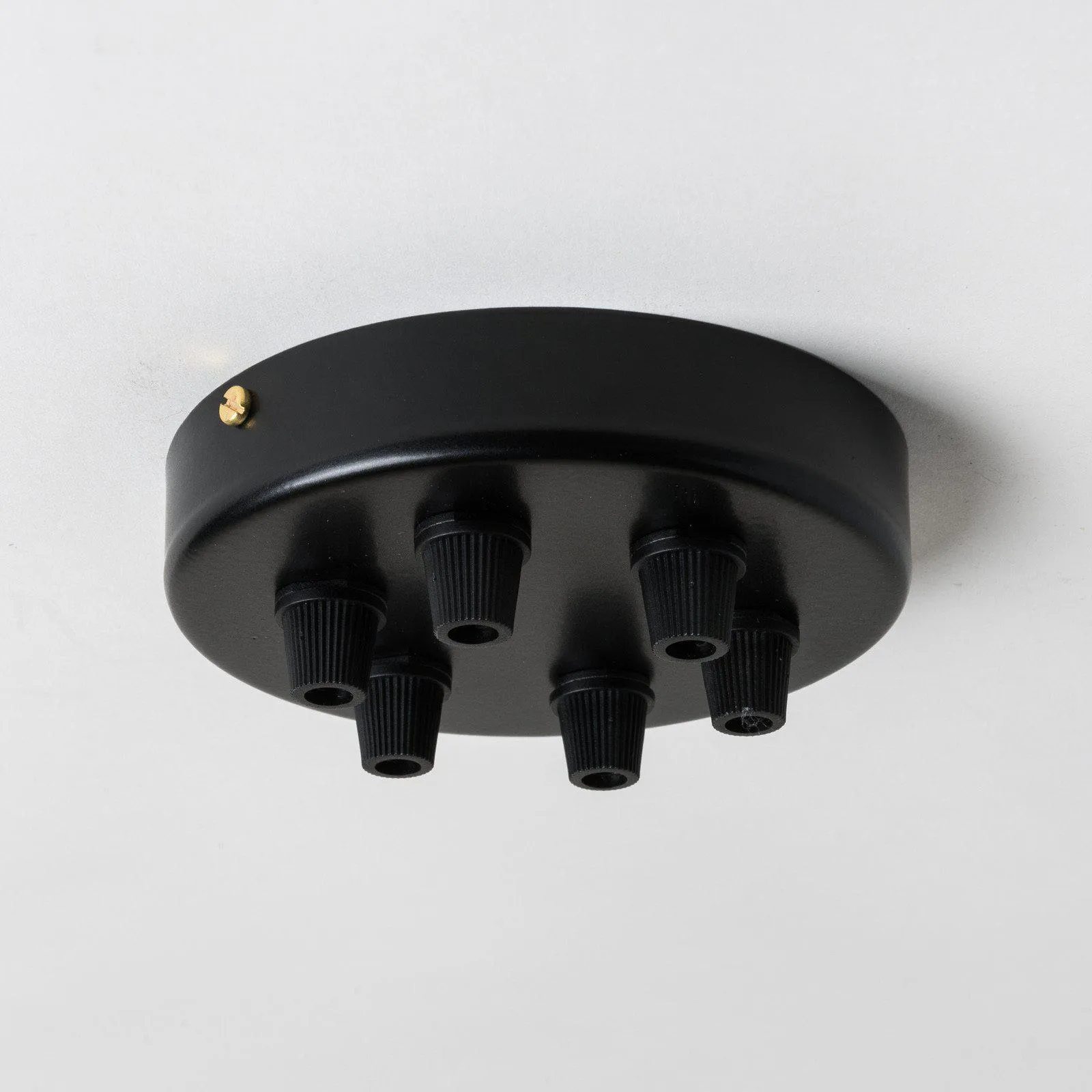 Black Steel 100mm Ceiling Rose - All Outlet Options