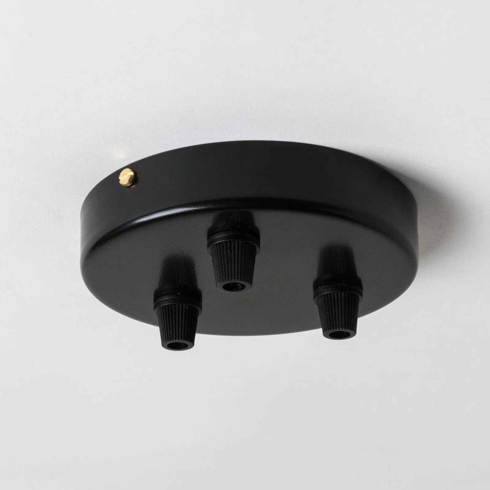 Black Steel 100mm Ceiling Rose - All Outlet Options