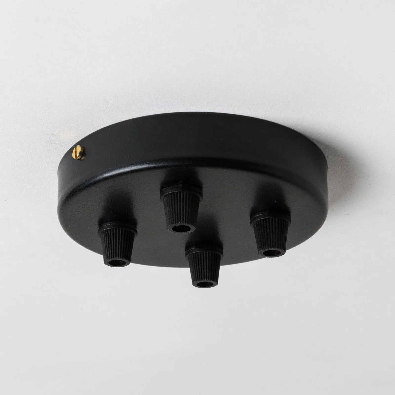 Black Steel 100mm Ceiling Rose - All Outlet Options