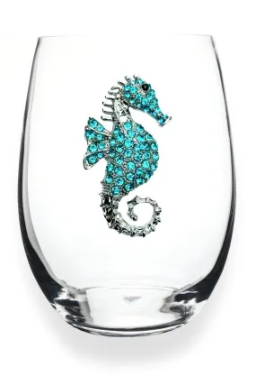 Blue Seahorse Stemless