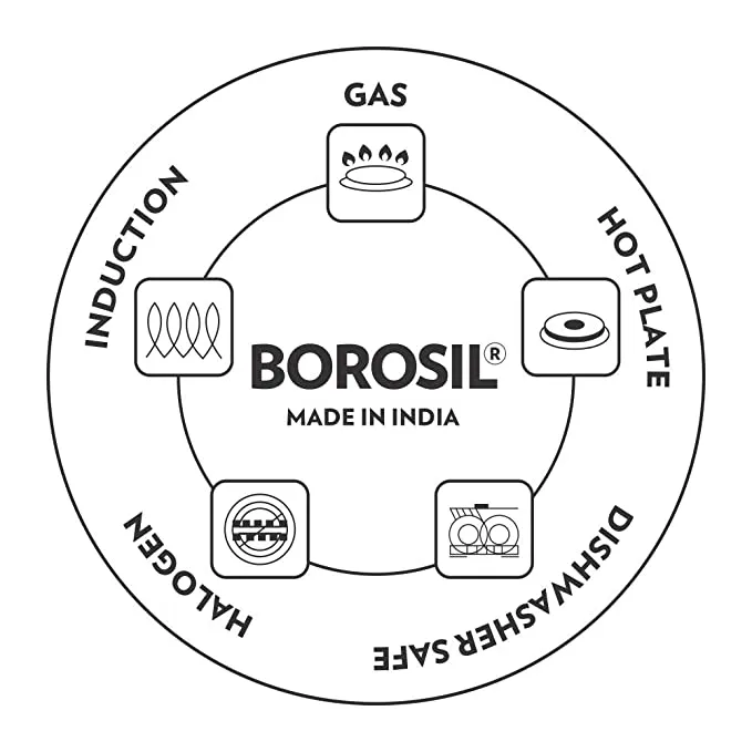 Borosil Cookfresh SS Saucepan   Lid