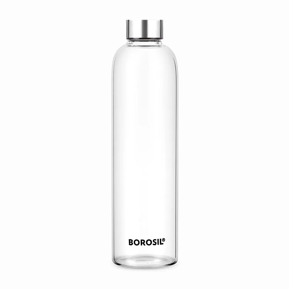 Borosil Crysto Glass Bottle - SS Lid - Personalise