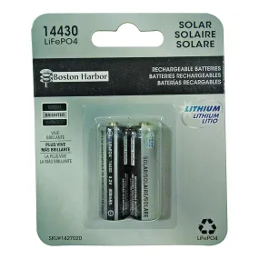 Boston Harbor BTLP14430400-D2 Solar Battery, Rechargeable, Lithium Iron Phosphate, For: Solar Light