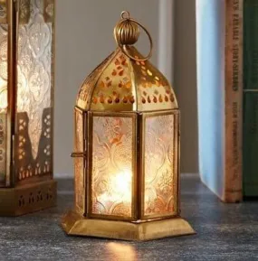 Brass Effect Moroccan Style Metal Lanterns