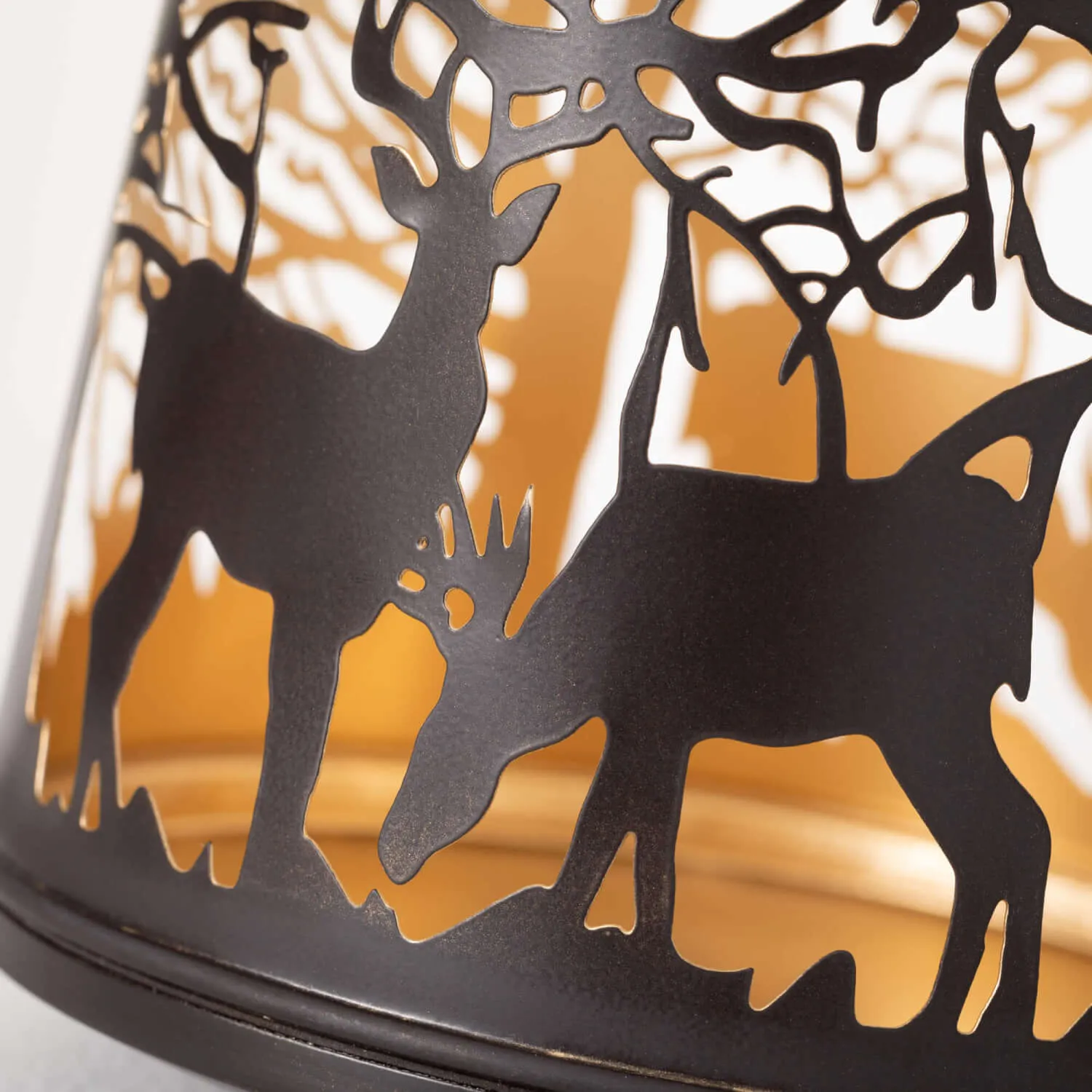 Brown Metal Deer Lantern