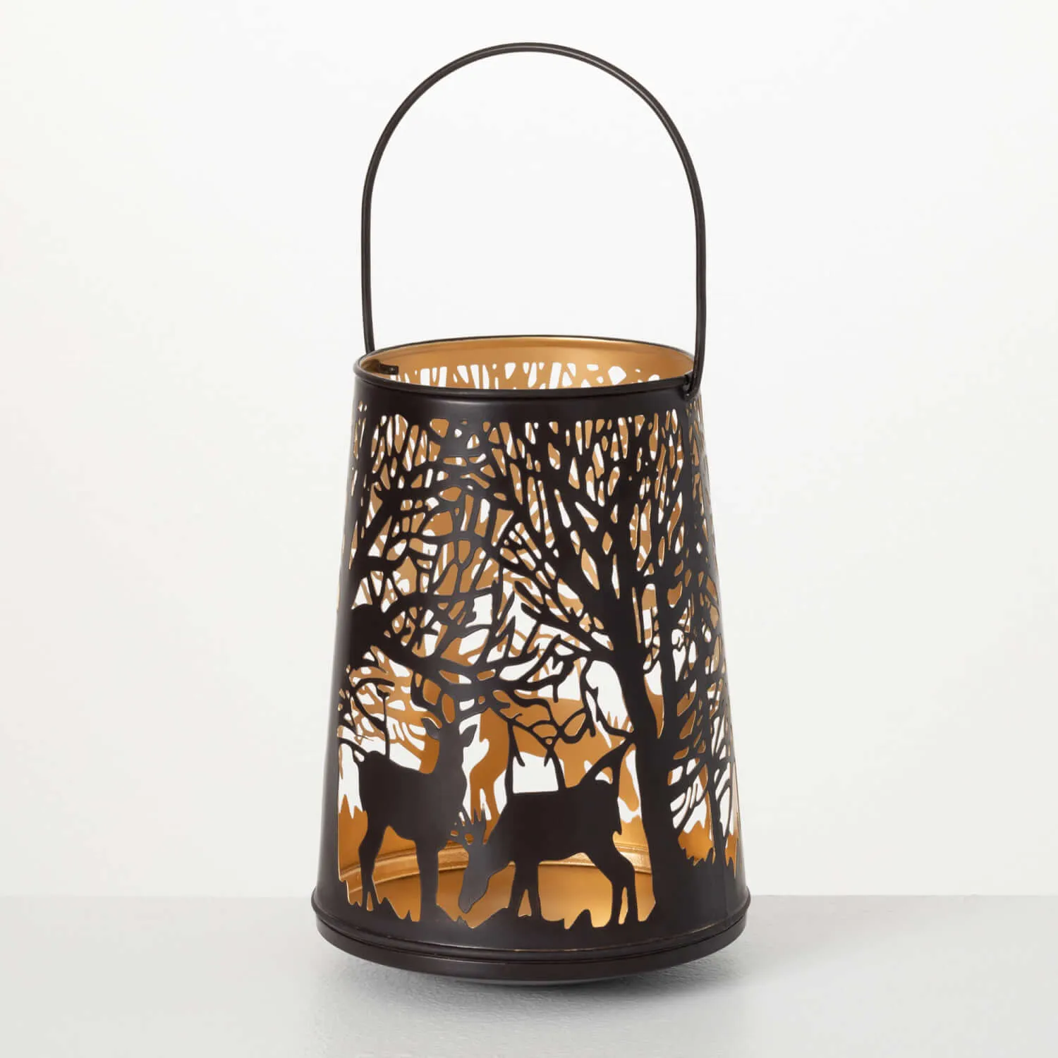 Brown Metal Deer Lantern