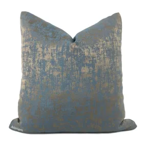 Bruno Slate Blue Bronze Brown Abstract Pillow Cover