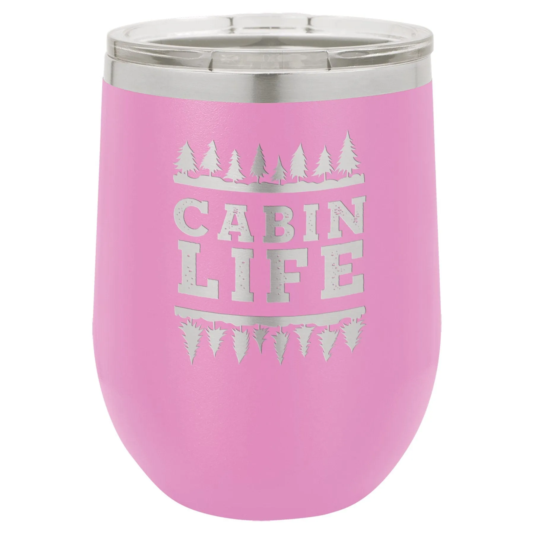 Cabin Life 12 oz Wine Tumbler - Powder Coated