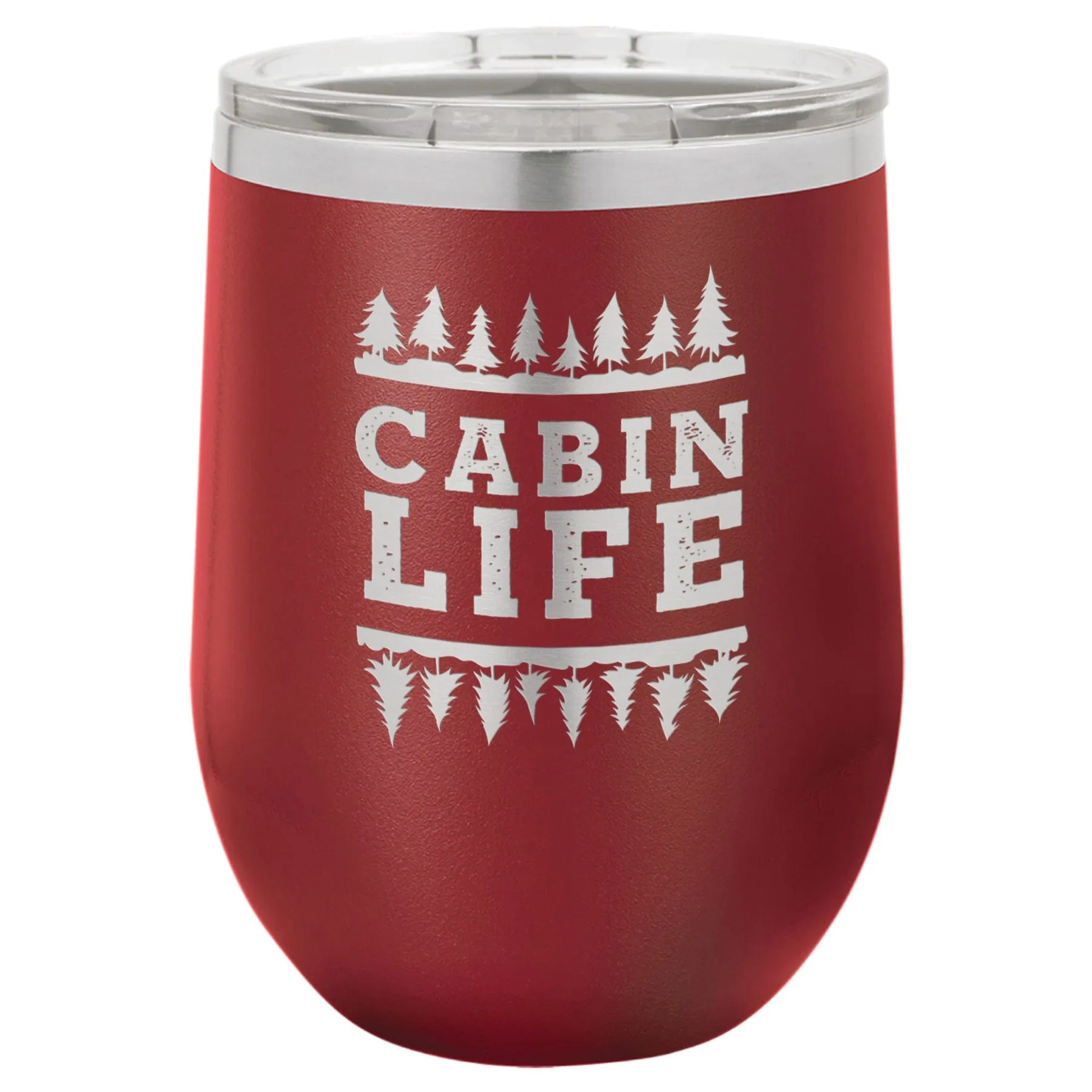 Cabin Life 12 oz Wine Tumbler - Powder Coated