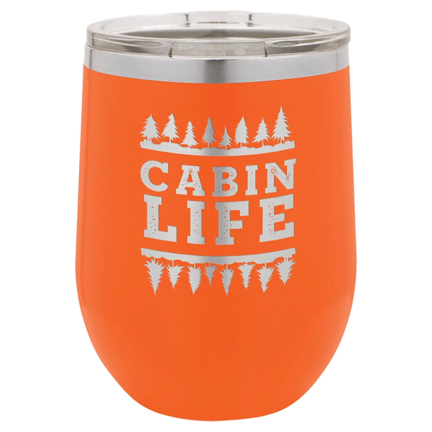 Cabin Life 12 oz Wine Tumbler - Powder Coated