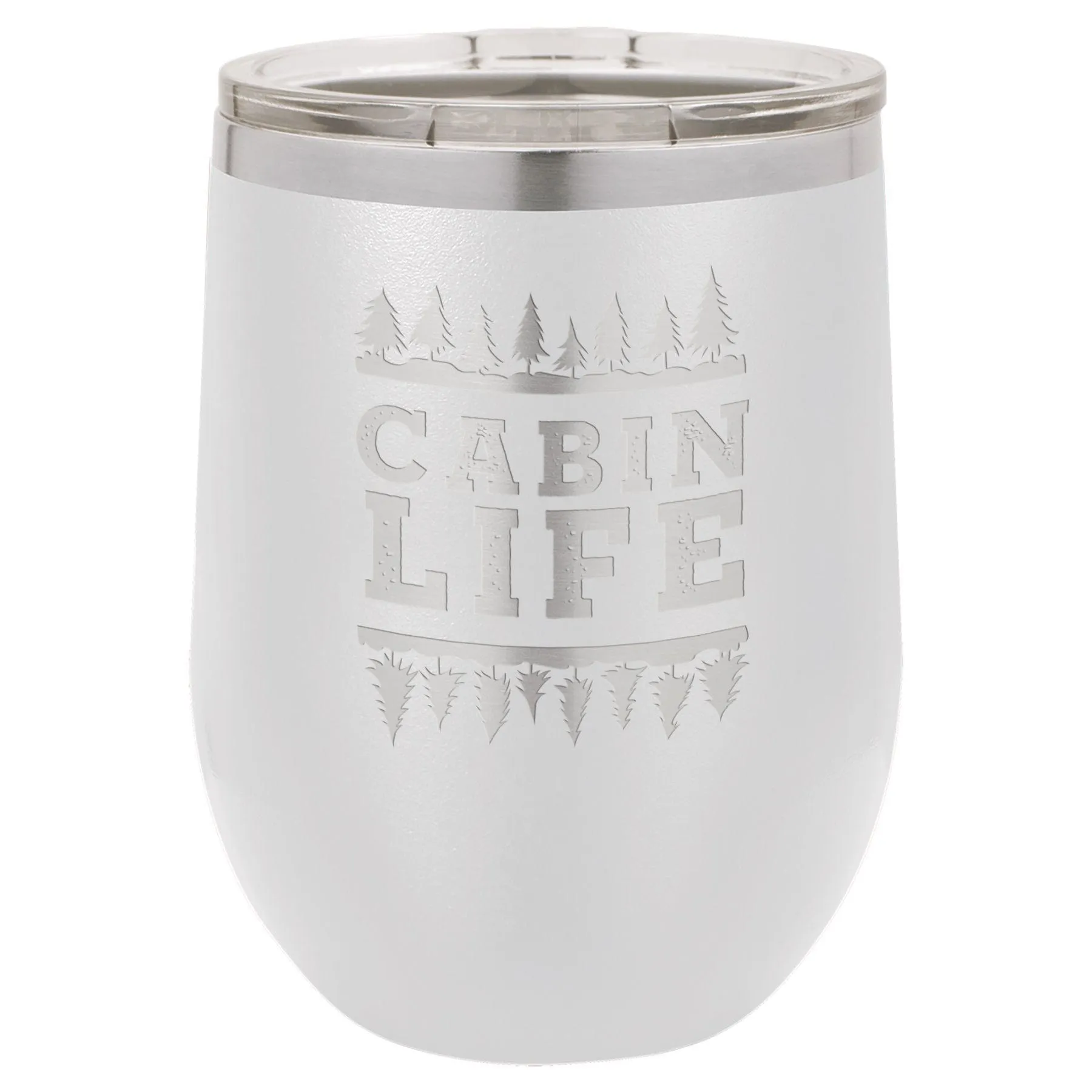 Cabin Life 12 oz Wine Tumbler - Powder Coated