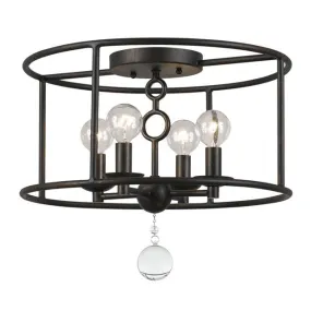 CAMERON 4 LIGHT SEMI FLUSH, ENGLISH BRONZE