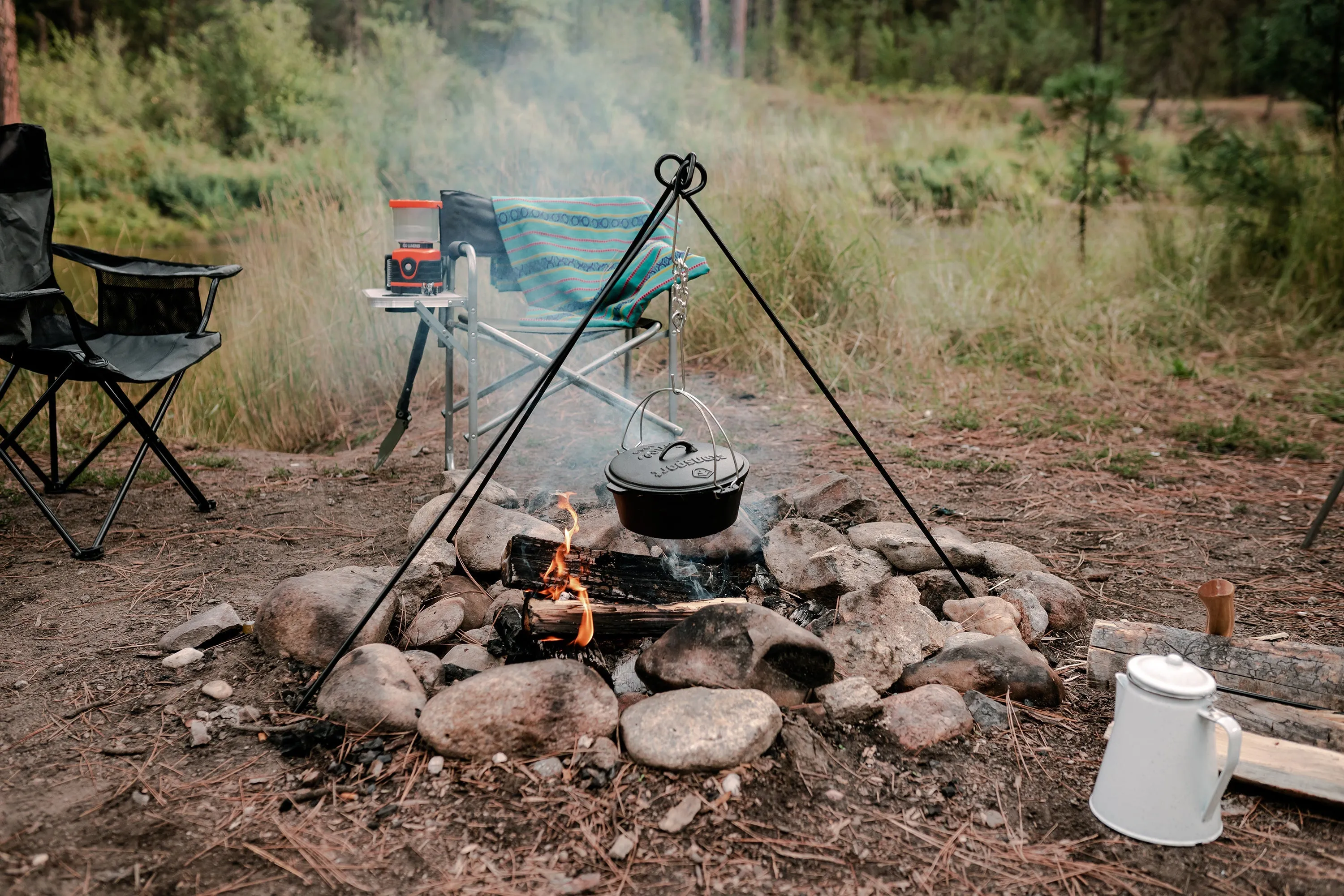 Camp Fire Tripod - Heavy Duty Steel