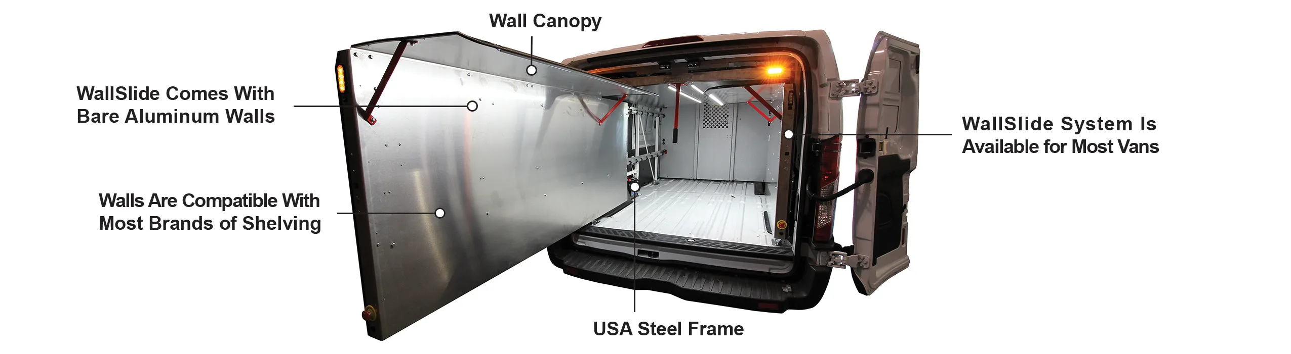 CargoGlide WSST321-23 Van Storage Sliding Platform Wall