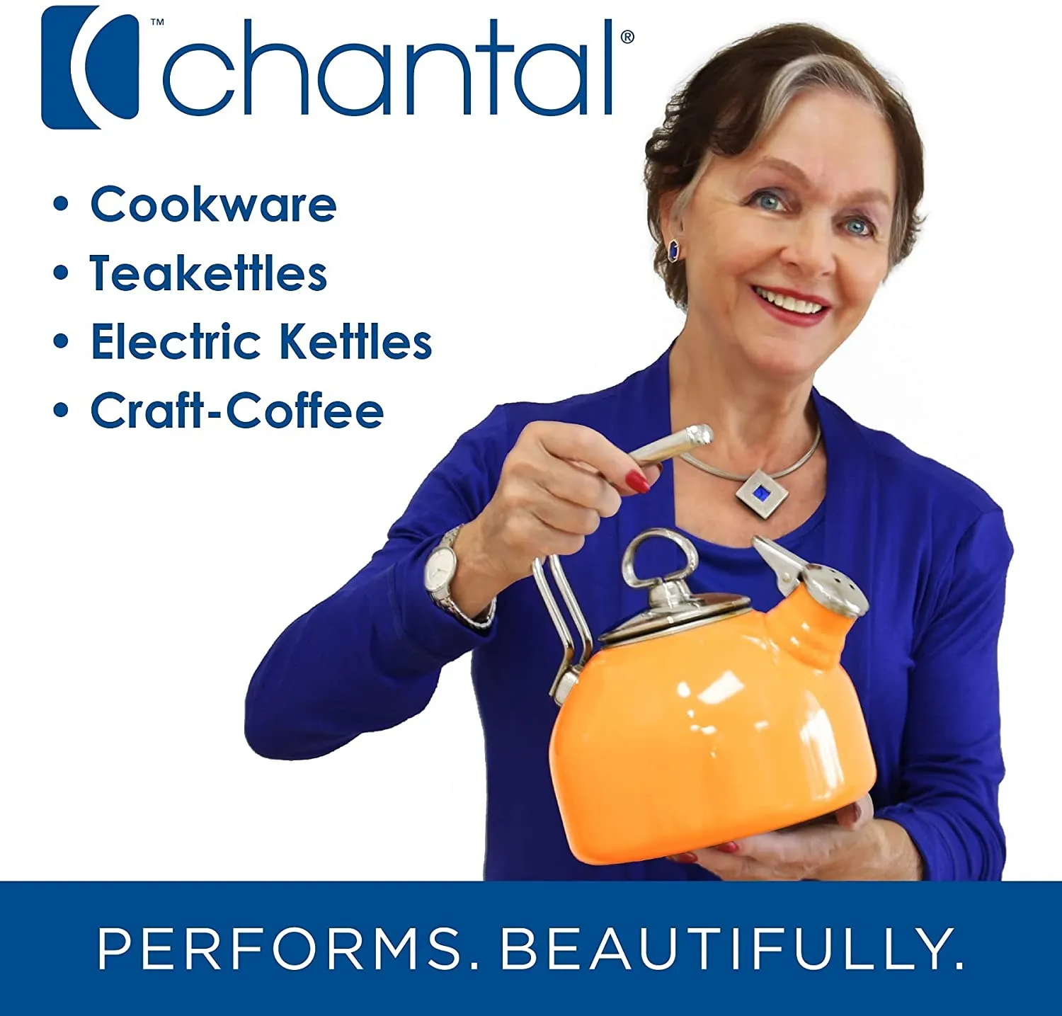 Chantal 7 qt. Stock Pot w/ Pasta-Steamer Insert & Glass Lid