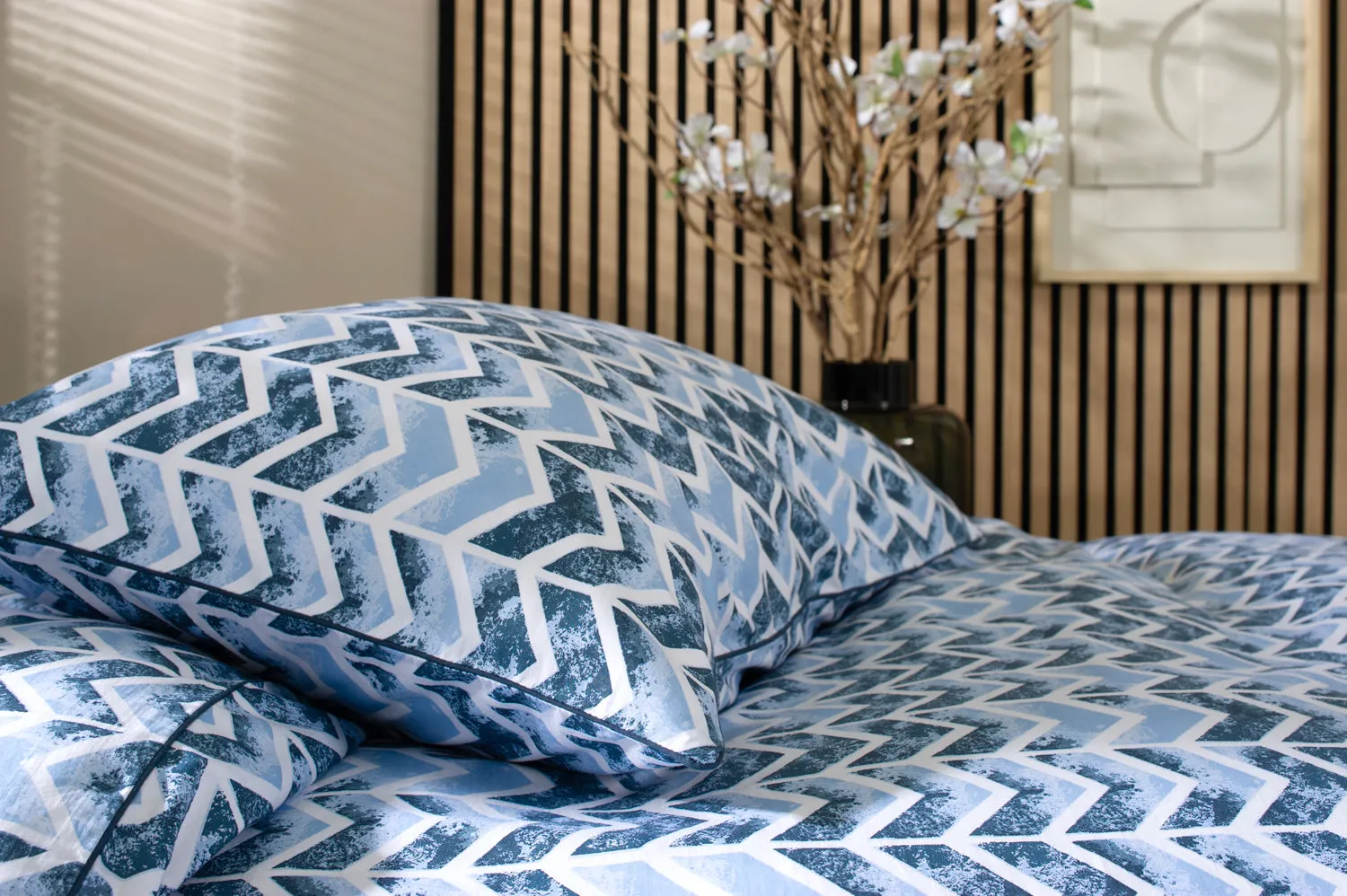 Chevron Printed Percale 100% Cotton Bedding Duvet Set