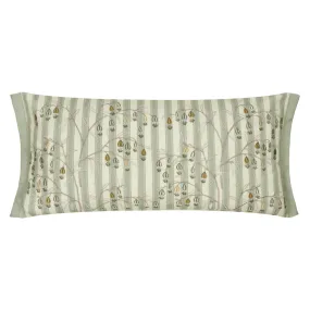 Chinese Lanterns Embroidered Cushion Sage