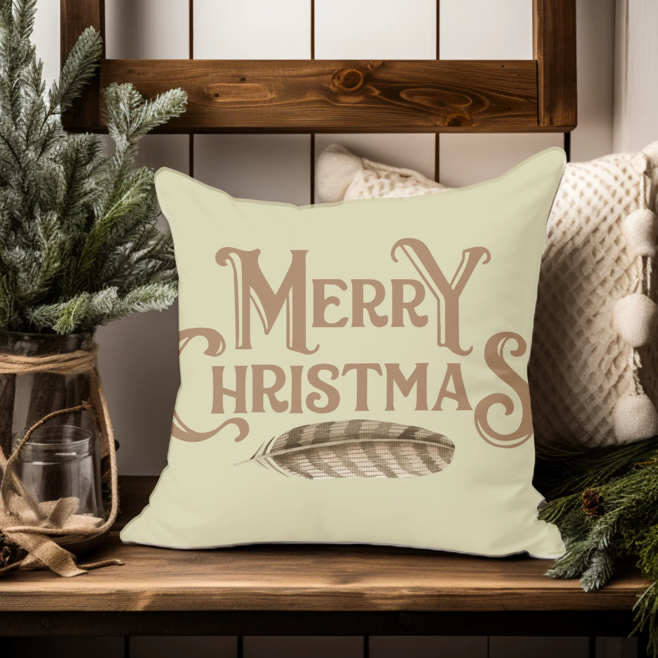 Christmas Pillow Covers, Rustic Pillow Covers, Holiday Decor Pillow Cover, Christmas Pillows