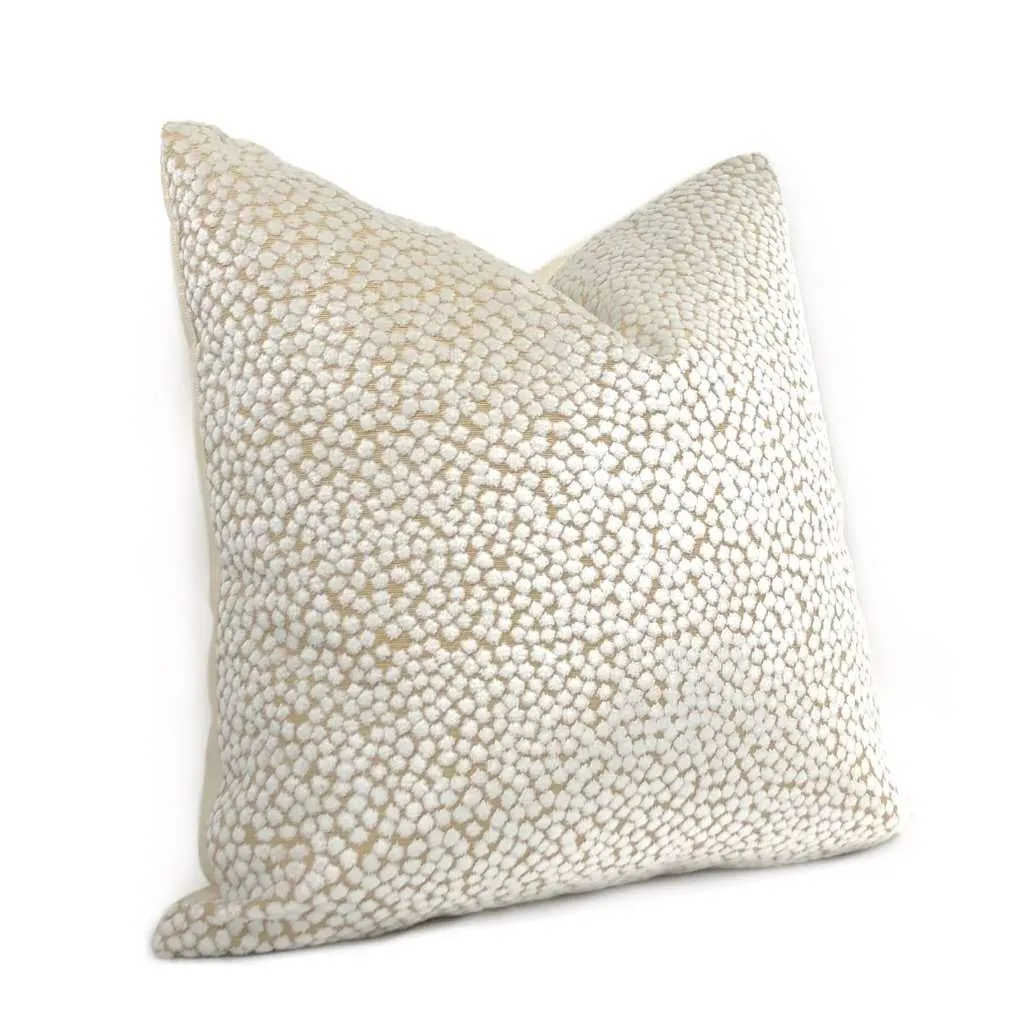 (CLEARANCE) Catelyn White Velvet Dots Pillow Cover