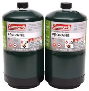 Coleman Propane Camping Cylinder, 16oz, 2 pack