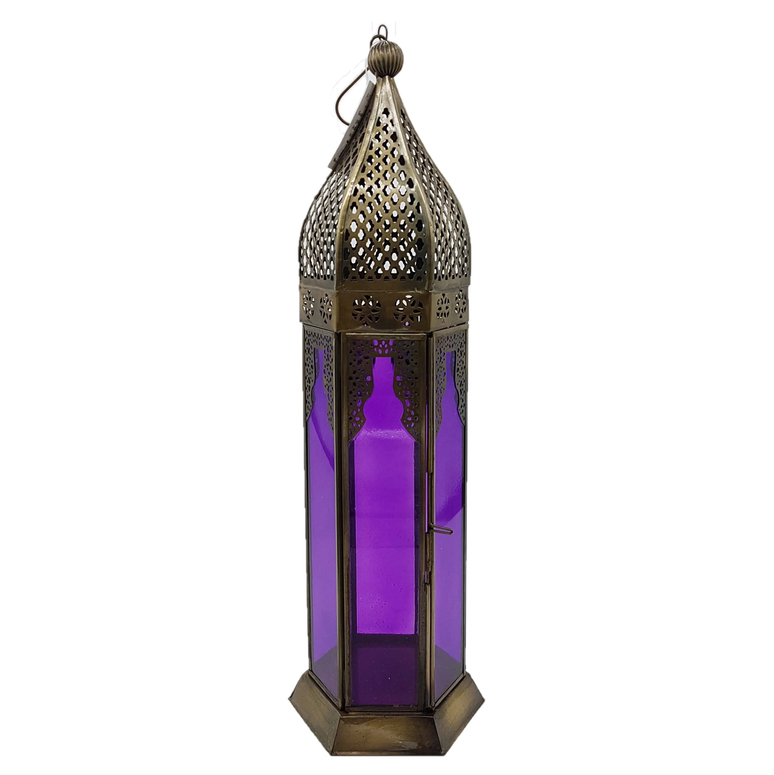 Coloured Glass Tealight Lantern - Choice of Colours & Sizes