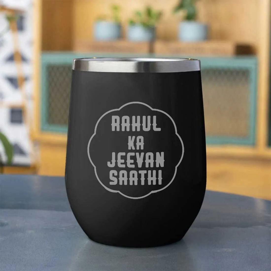 Customised Stainless Steel Insulated Coffee Mugs for Office Car Engraved Travel Cup - Jeevan Saathi