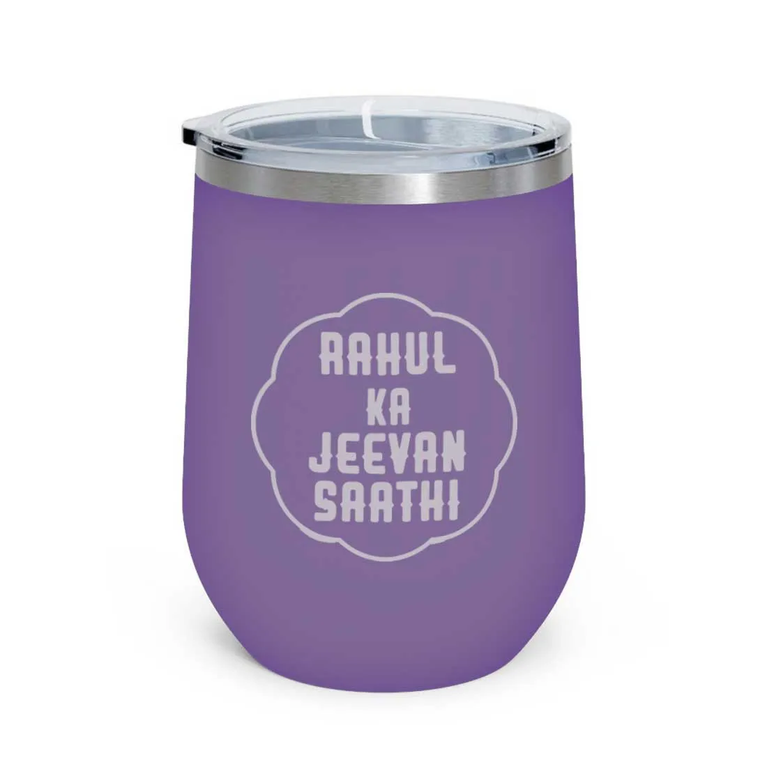 Customised Stainless Steel Insulated Coffee Mugs for Office Car Engraved Travel Cup - Jeevan Saathi