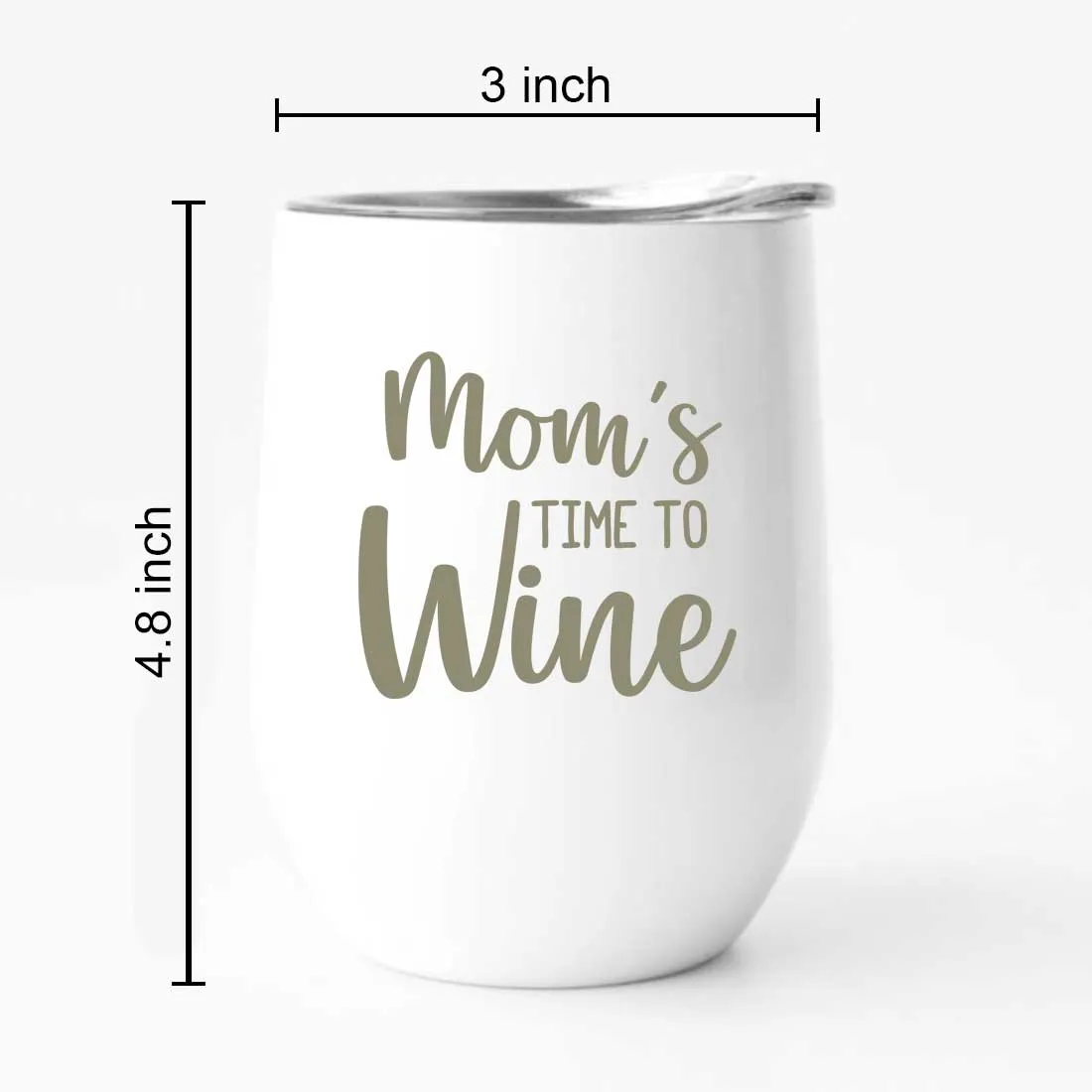 Designer Steel Travel Coffee Flask Mug With Lid Gift for Mothers Day Gifts - Mom's Time To Wine