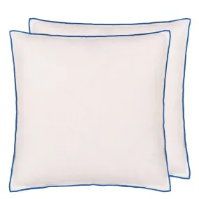 Designers Guild Brera Lino Alabaster & Cobalt Decorative Pillow