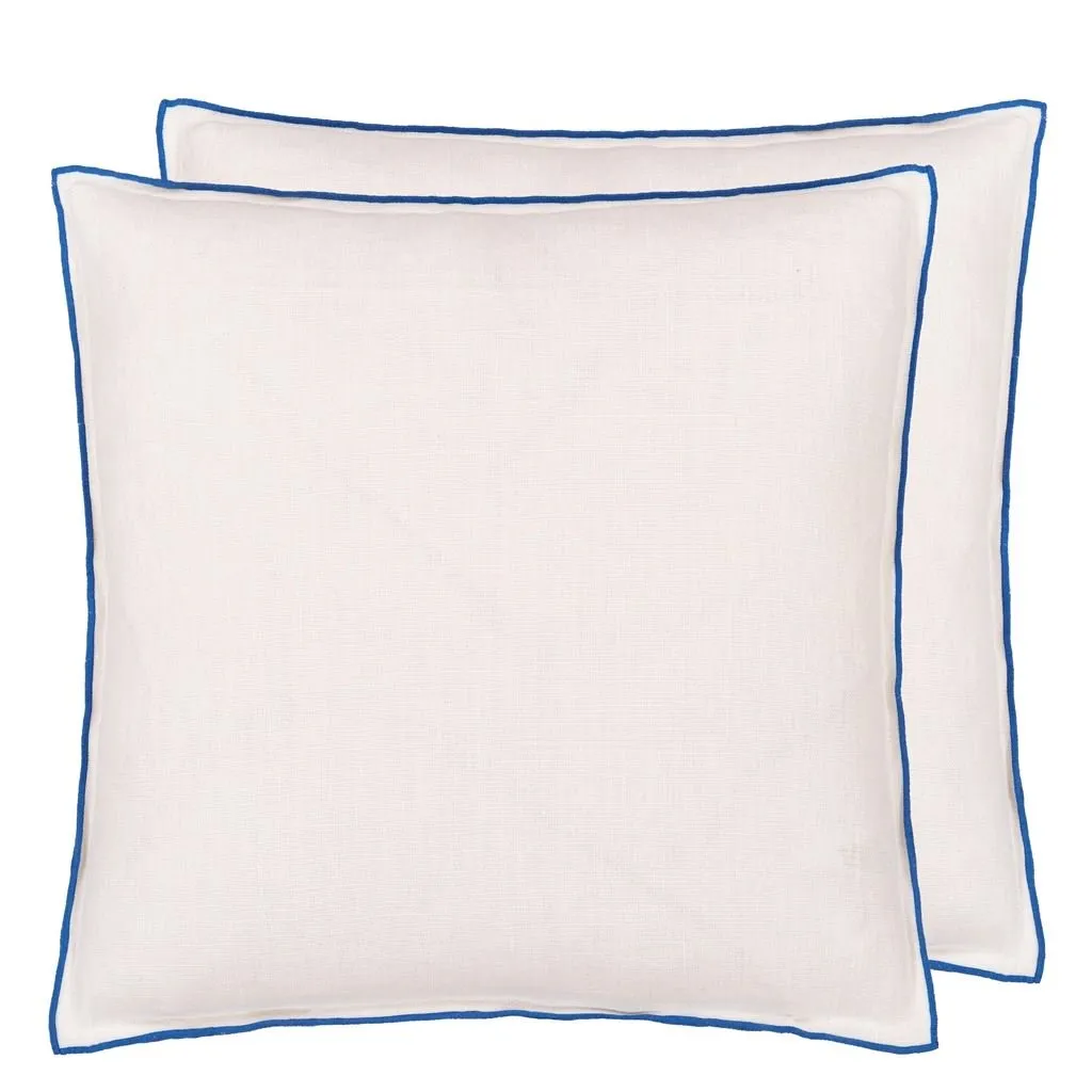 Designers Guild Brera Lino Alabaster & Cobalt Decorative Pillow