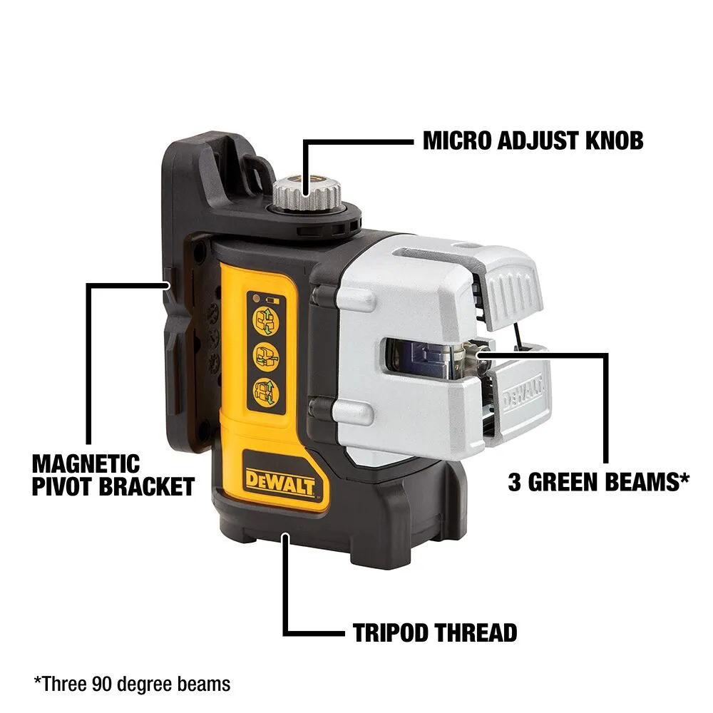 DeWalt DW089CG 3 Line Green Laser Level