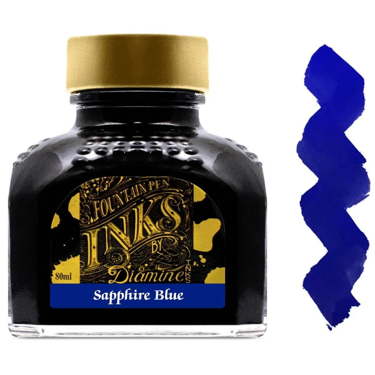 Diamine Fountain Pen Ink Bottle - 80 ml Sapphire Blue | 7034