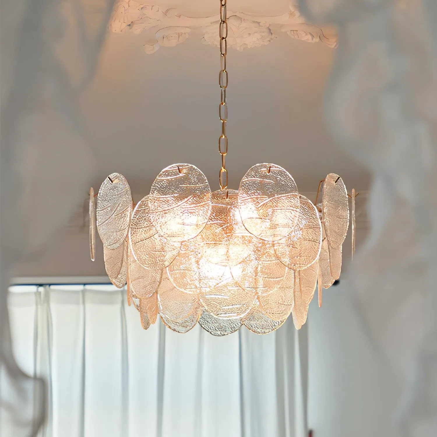 Disc Victorian Glass Chandelier