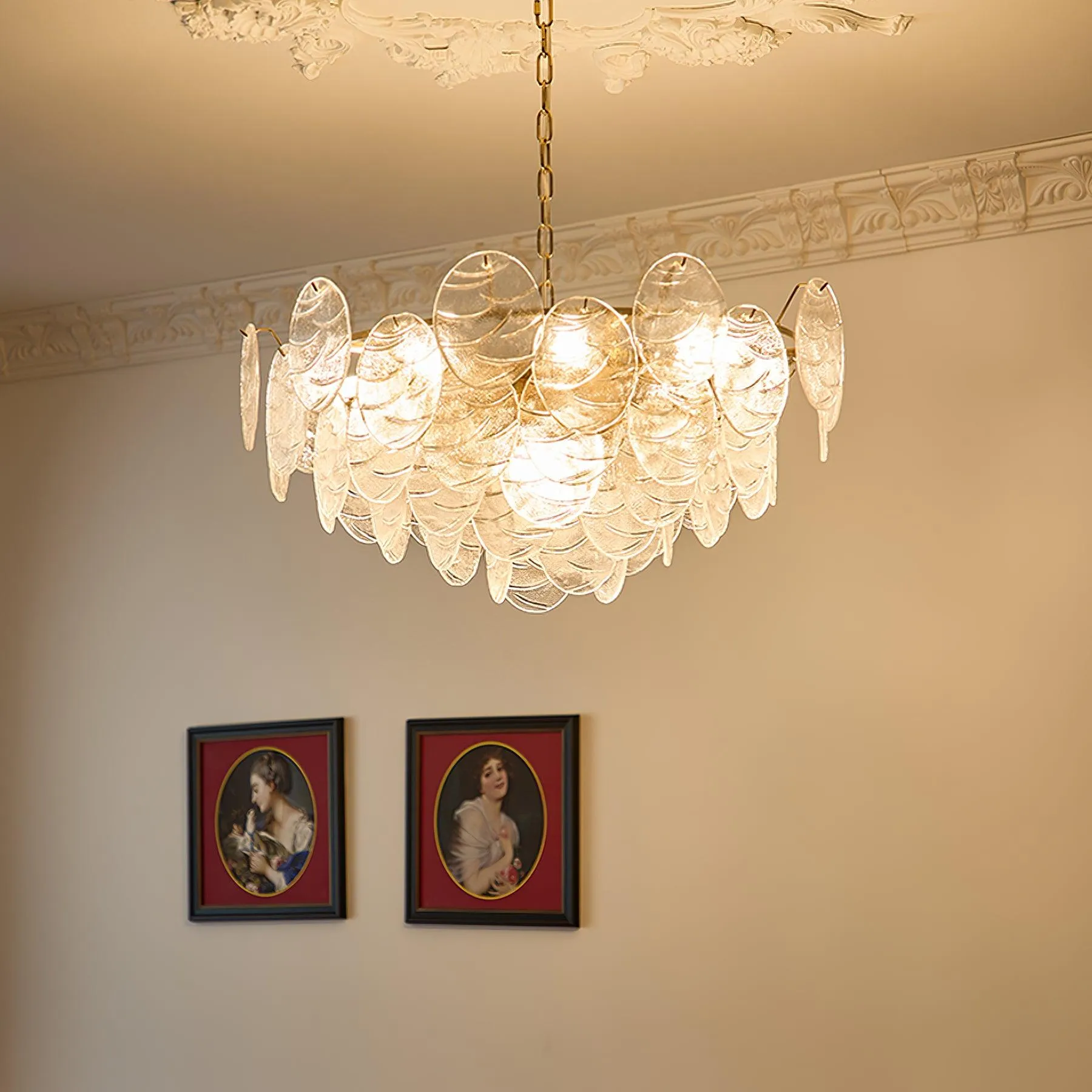 Disc Victorian Glass Chandelier