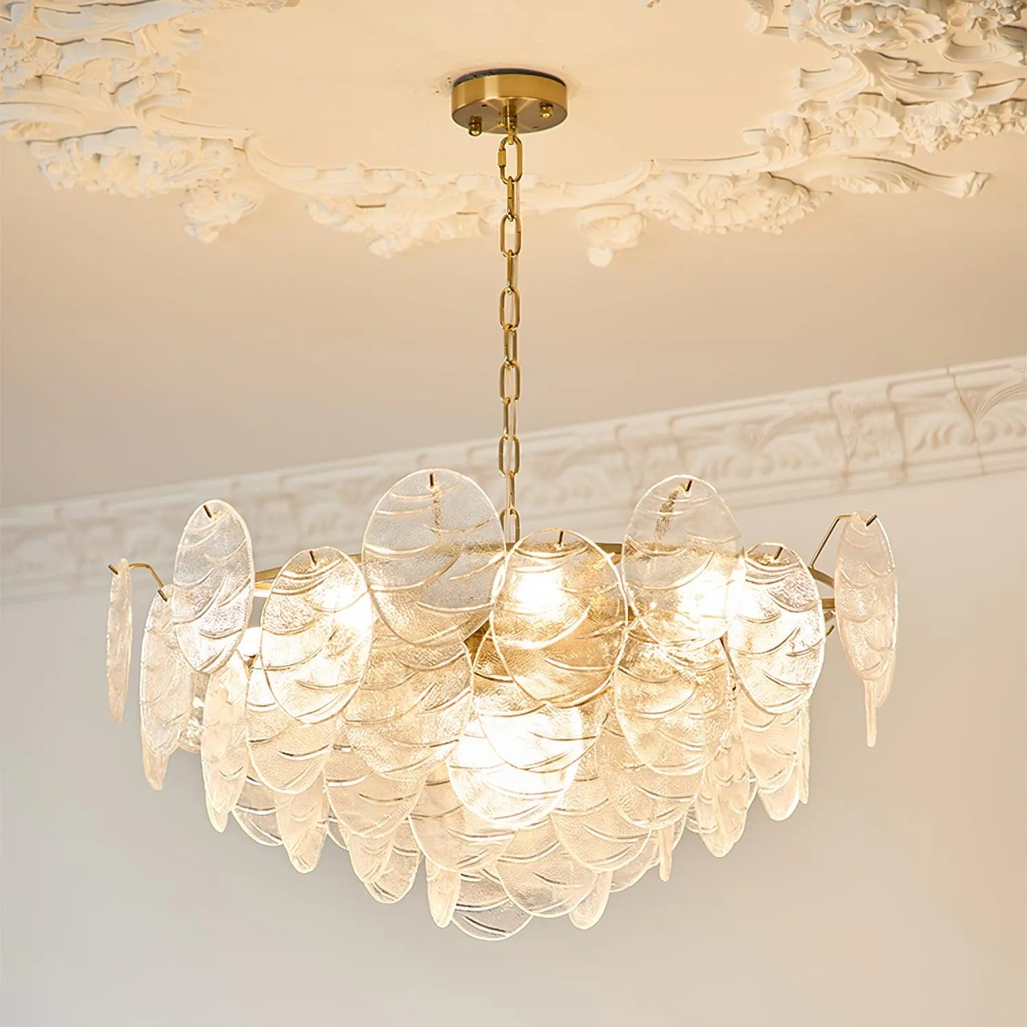 Disc Victorian Glass Chandelier