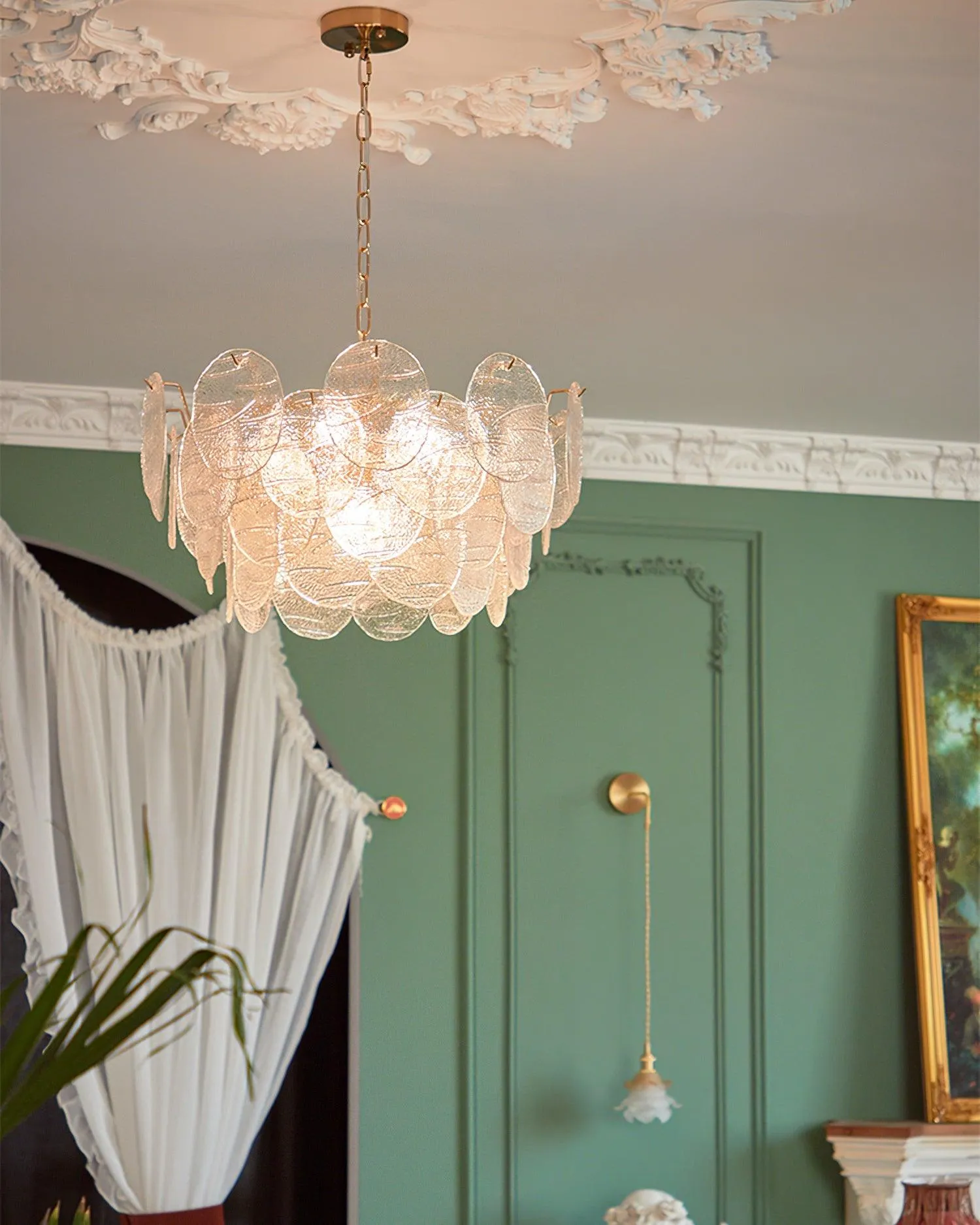 Disc Victorian Glass Chandelier