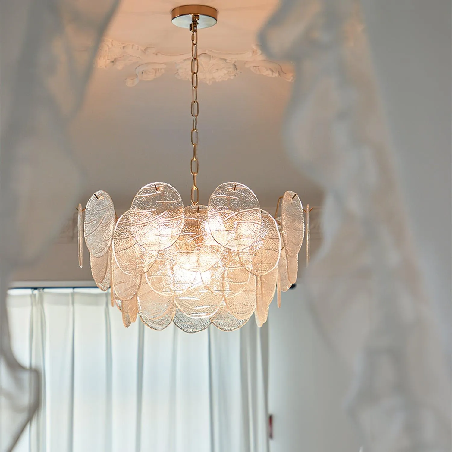 Disc Victorian Glass Chandelier