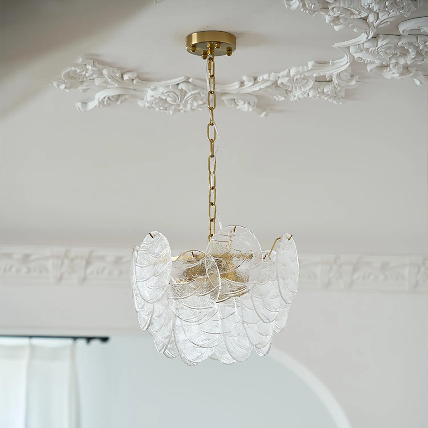 Disc Victorian Glass Chandelier