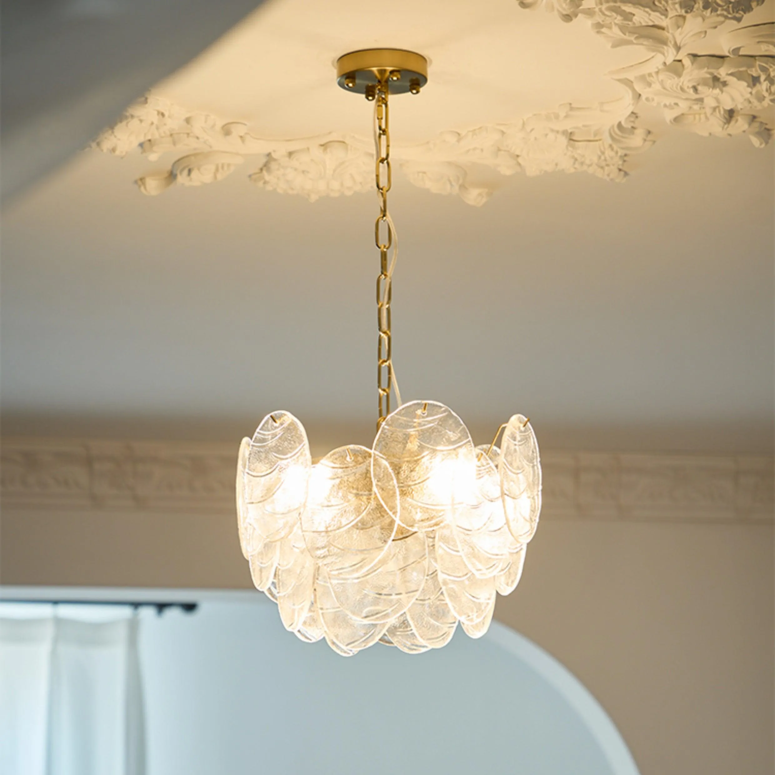 Disc Victorian Glass Chandelier