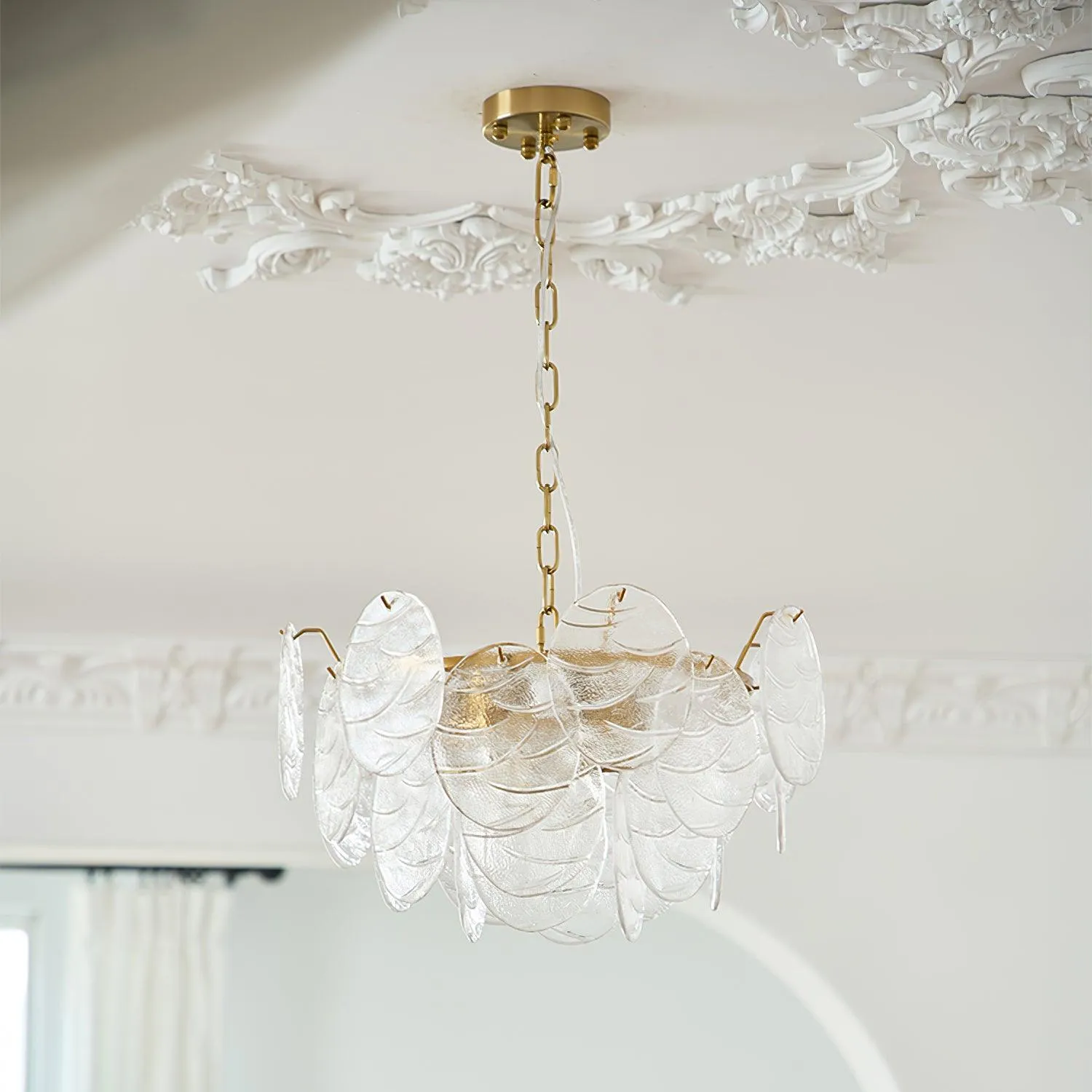 Disc Victorian Glass Chandelier