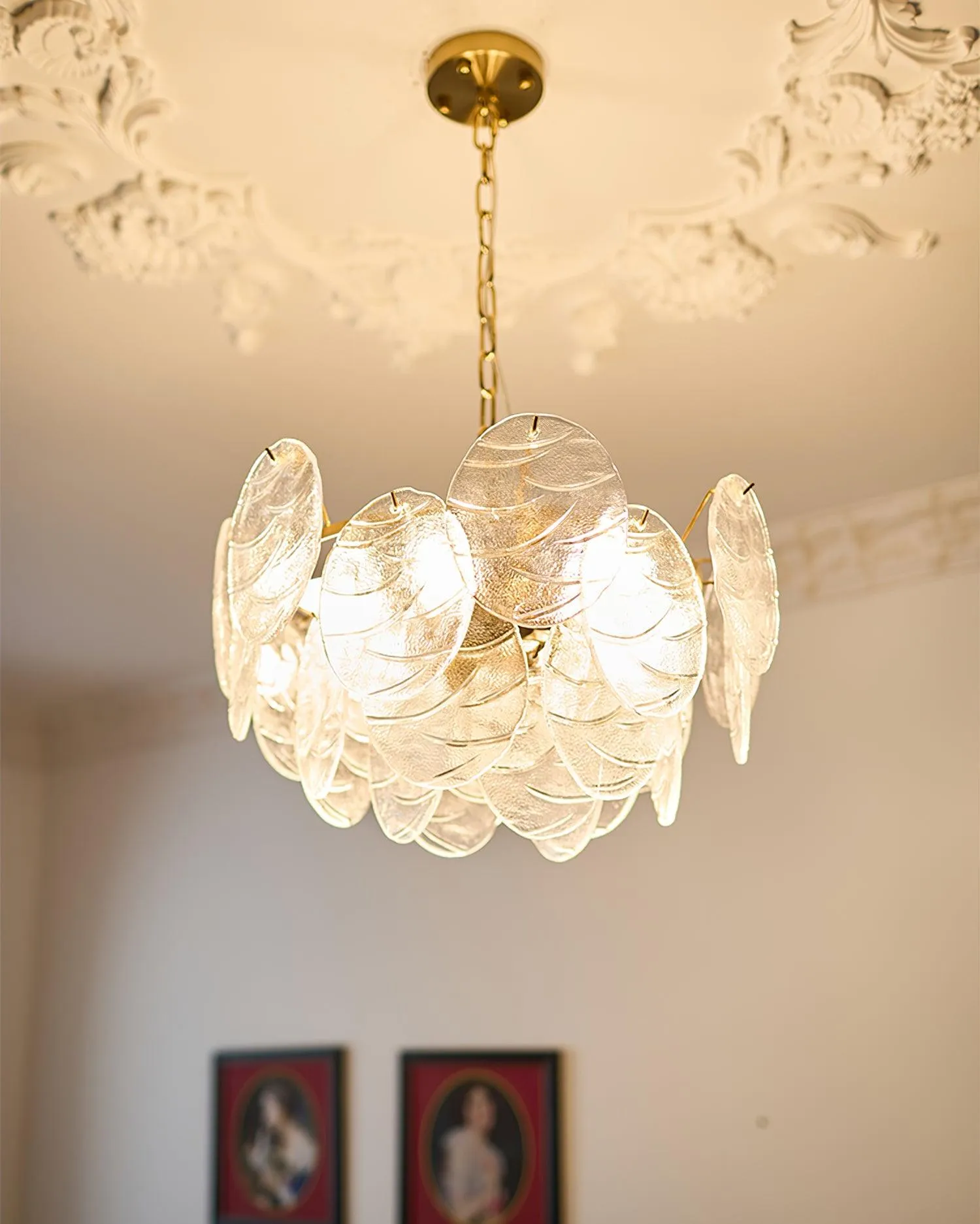 Disc Victorian Glass Chandelier