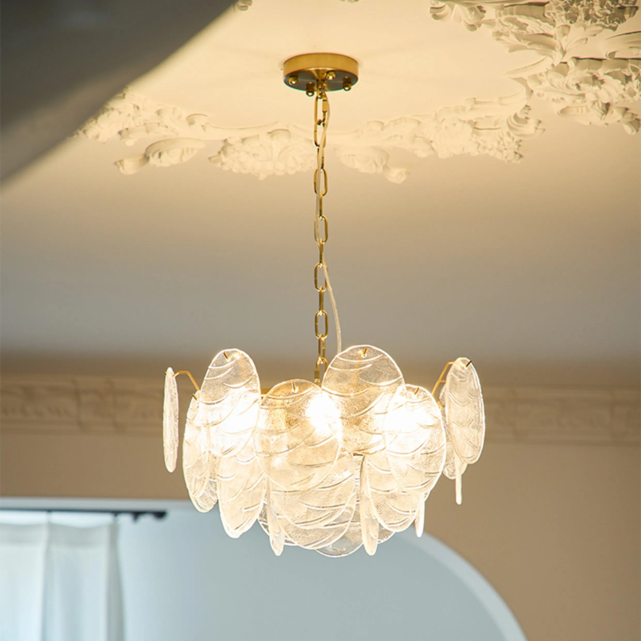 Disc Victorian Glass Chandelier