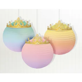 Disney Princess Once Upon A Time Paper Lanterns & Gold Crowns 3pk