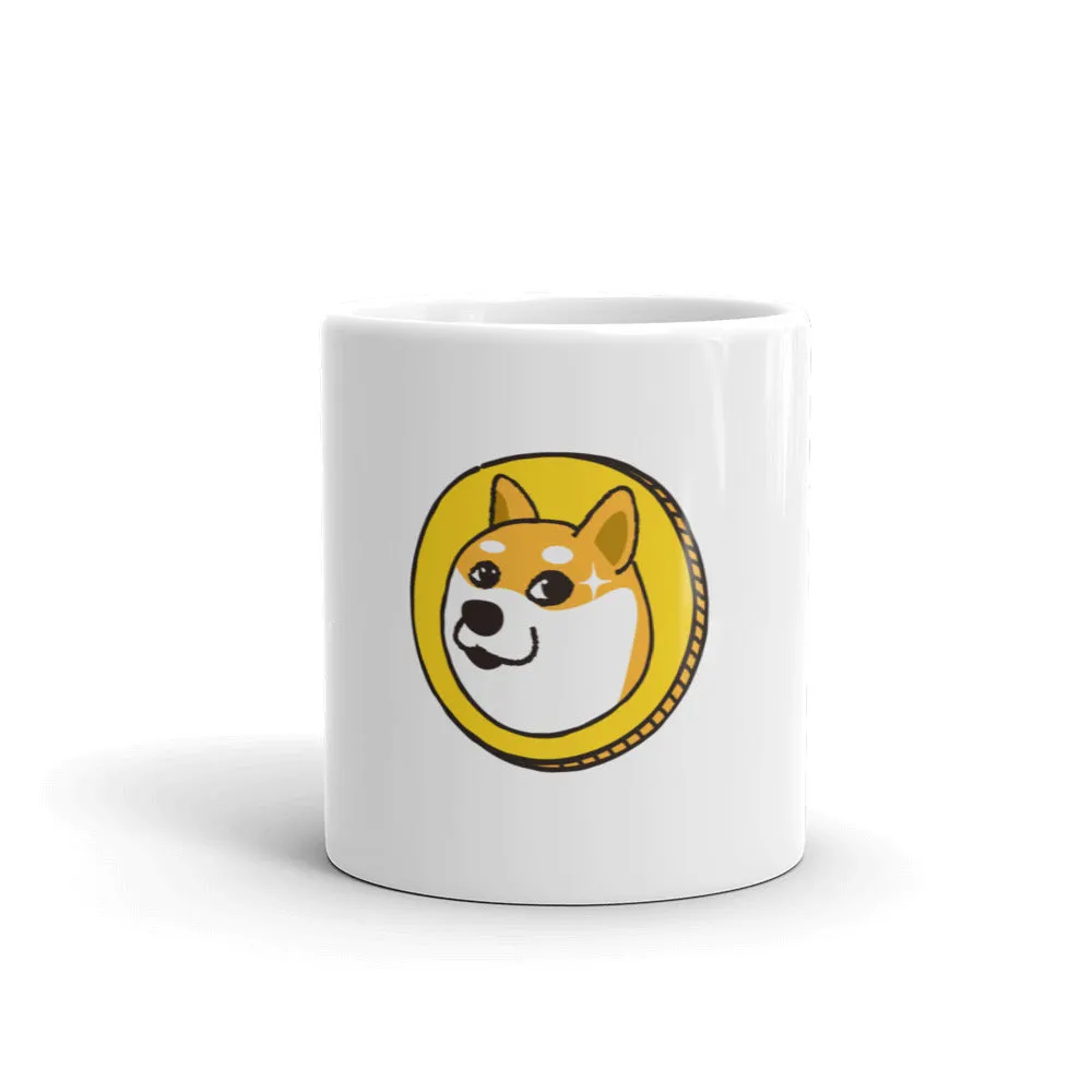 Dogecoin White Glossy Mug