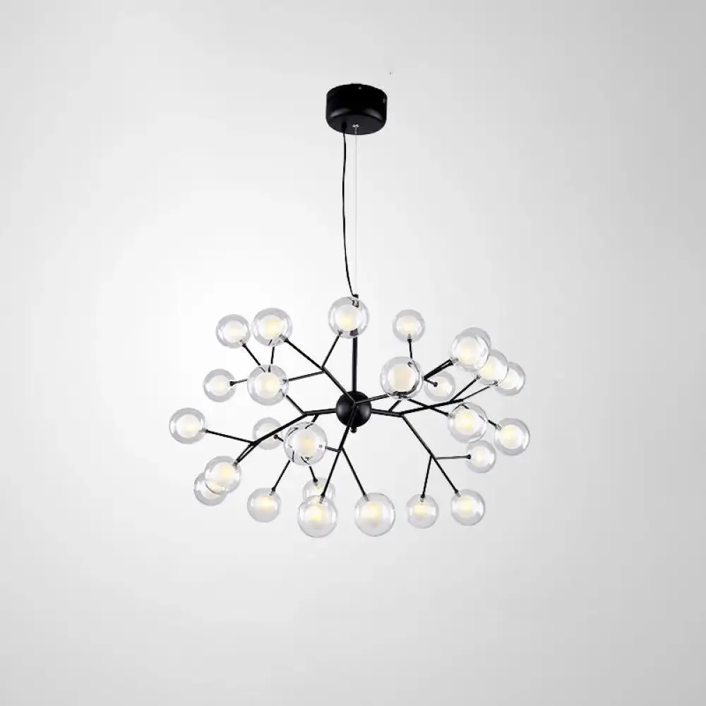 Double Glass Minimalist Molecule Chandelier - Stylish Living Room Lighting Fixture