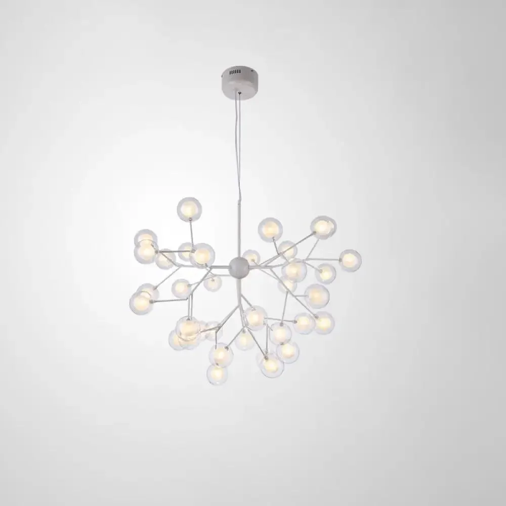 Double Glass Minimalist Molecule Chandelier - Stylish Living Room Lighting Fixture